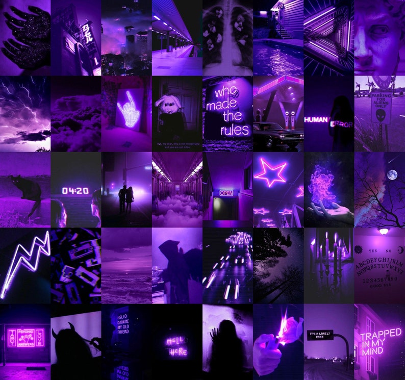 Neon Purple Wall Collage Kit - Etsy Australia