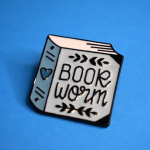 Book Worm Enamel Pin Badge Brooch - Book Lovers Bookish