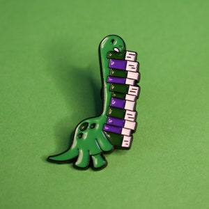 Dino Book Reader Enamel Pin Badge Brooch - Book Lovers