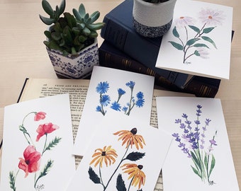 Watercolor Floral Card Set