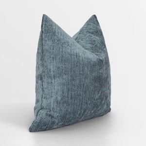 Sky Blue Throw Pillow Cover: Super Soft Textured Fabric, We Pay Duty for USA
