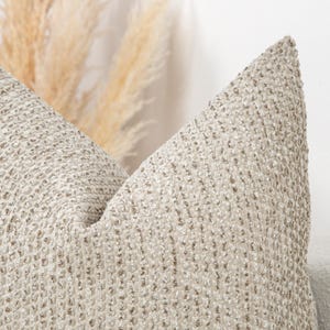 Earthy Dotted Pillow Cover • Beige Textured Throw Pillow • We Pay Duty for USA • Neutral Euro Sham • Thick Textured Soft Fabric •• All Sizes