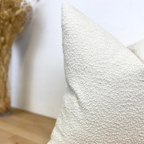 Ivory Boho Pillow Cover Neutral Euro Sham Cover Textured Etsy