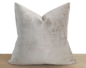 SALE Beige velvet bolster pillow cover Luxury Taupe Ivory Damask Throw Cushion