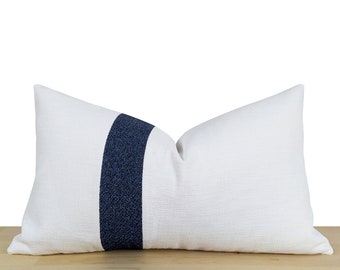 Navy White Cushion Etsy