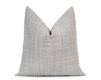 Greige Woven Linen Pillow Cover | Euro Sham & Cushion, We Pay Duty for USA