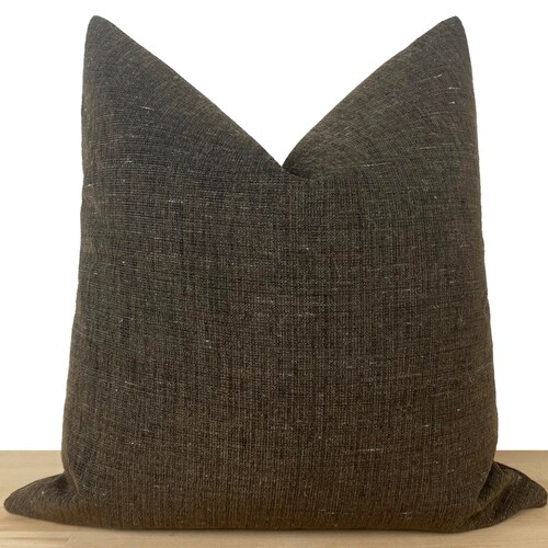 Dark Brown Pillow Cover Dark Brown Euro Sham Cover Boho Etsy