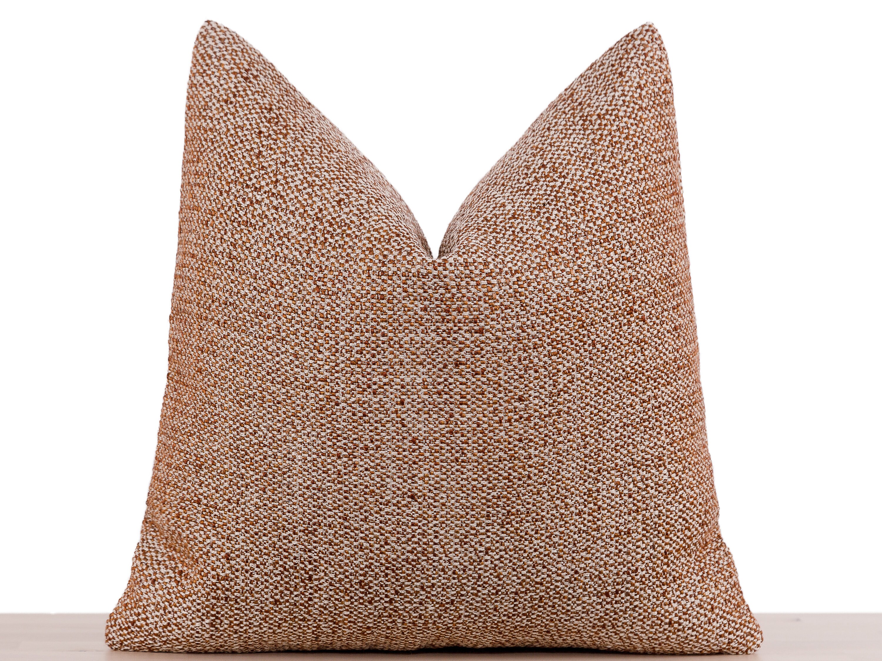 Woven Copper Pillow Cover Copper and Ivory Woven Fabric Etsy