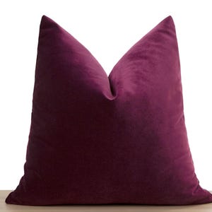 Plum Velvet Pillow Cover • Velvet Euro Sham Cover • Purple Velvet Pillow • Purple Cushion Case • Crafted from Soft Velvet Fabric • All Sizes
