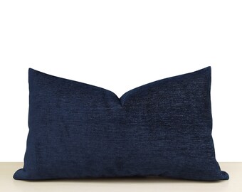 navy lumbar throw pillow