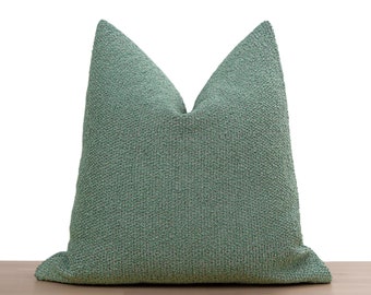 Mint Boucle Pillow Cover • Mint Green Euro Sham Cover • Textured Throw Pillow • Sage Green Cushion • Soft Boucle Thick Fabric •• All Sizes