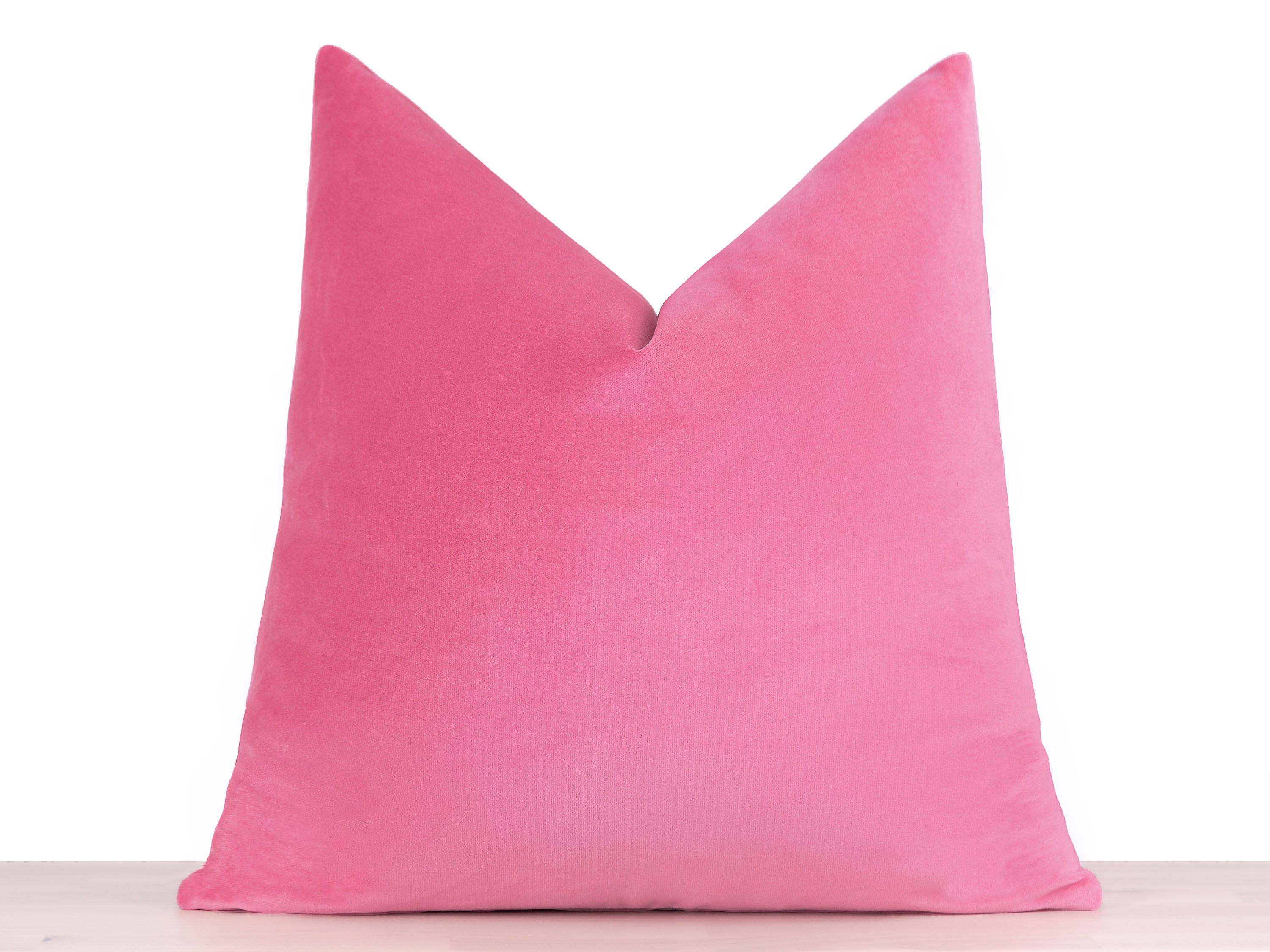 Pink Cotton Velvet Pillow Cover Pink Velvet Euro Sham Cover Etsy