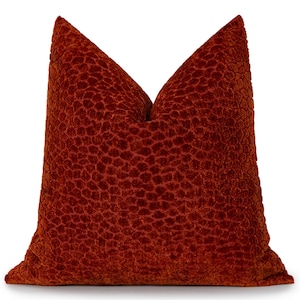 Rust Textured Pillow Cover | Soft Dotted Cushion, Euro Sham