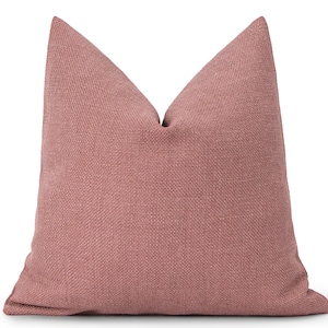 Dusty Pink Linen Pillow Cover • Dusty Pink Euro Sham • We Pay Duty for USA • Solid Pink Throw Pillow Cover • Woven Linen Fabric •• All Sizes