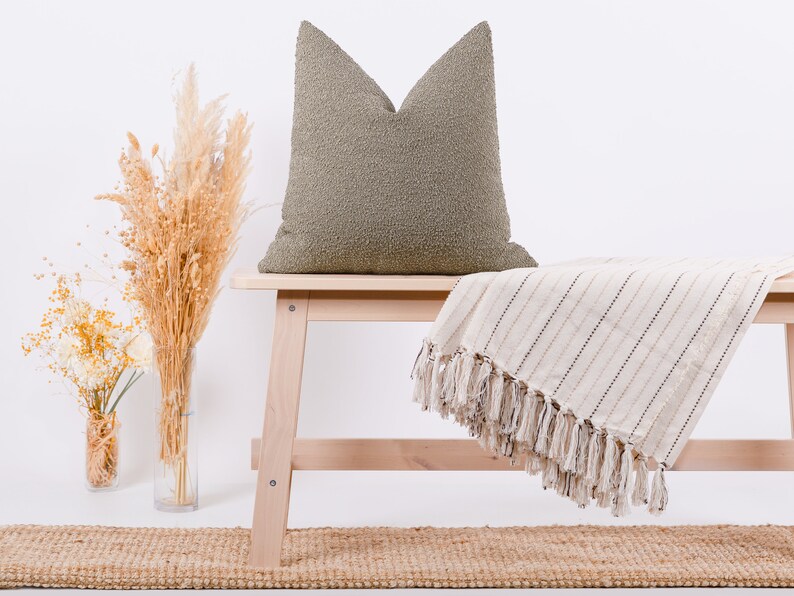 Taupe Boucle Pillow Cover Taupe Euro Sham Cover Textured Etsy