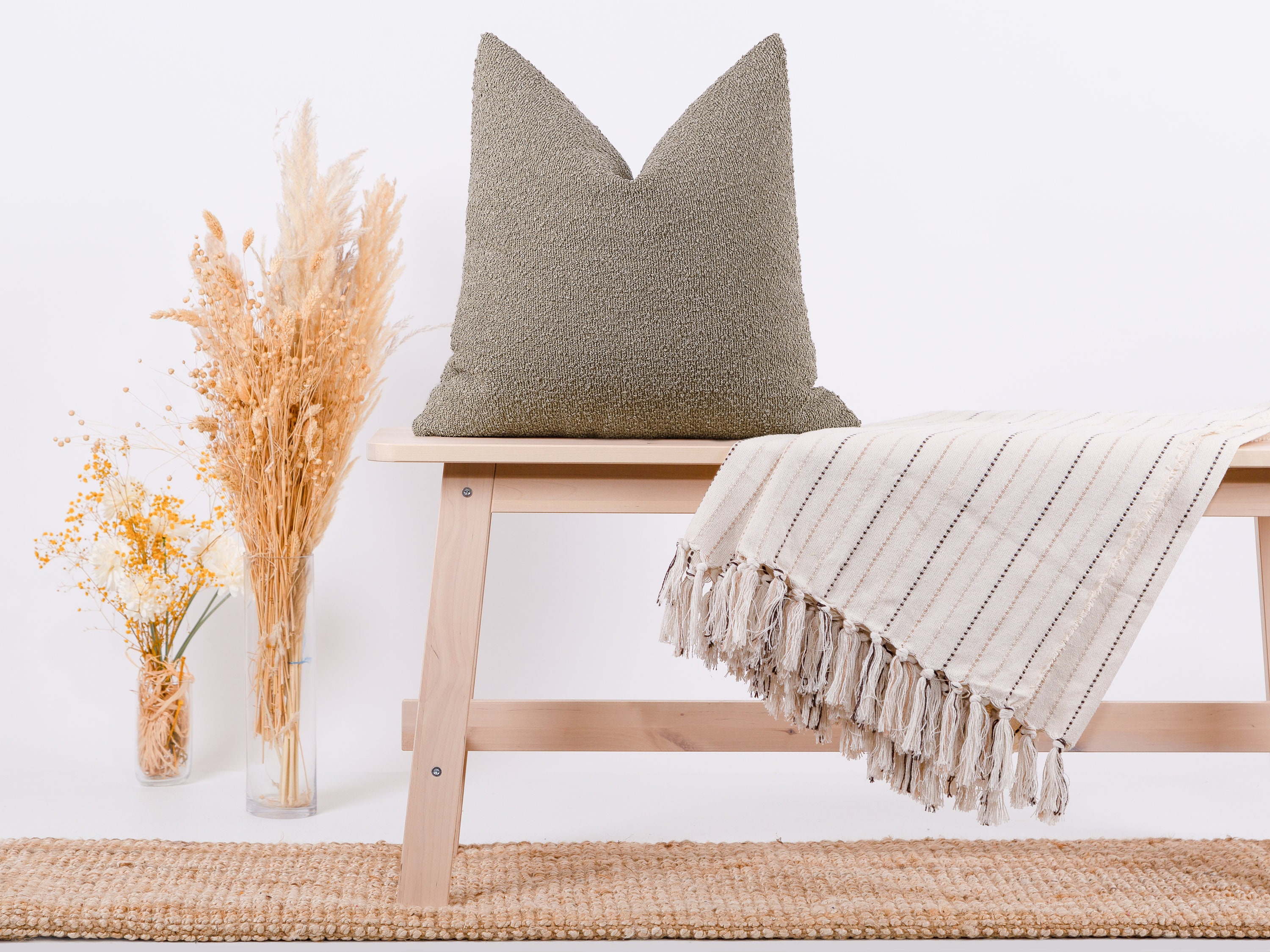 Taupe Boucle Pillow Cover Taupe Euro Sham Cover Textured Etsy