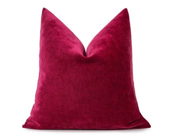 Fuchsia Throw Pillow Cover | Soft Woven Euro Sham & Cushion