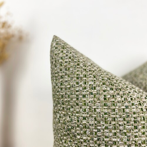 Green Fluffy Pillow Cover Fluffy Euro Sham Textured Boho Etsy