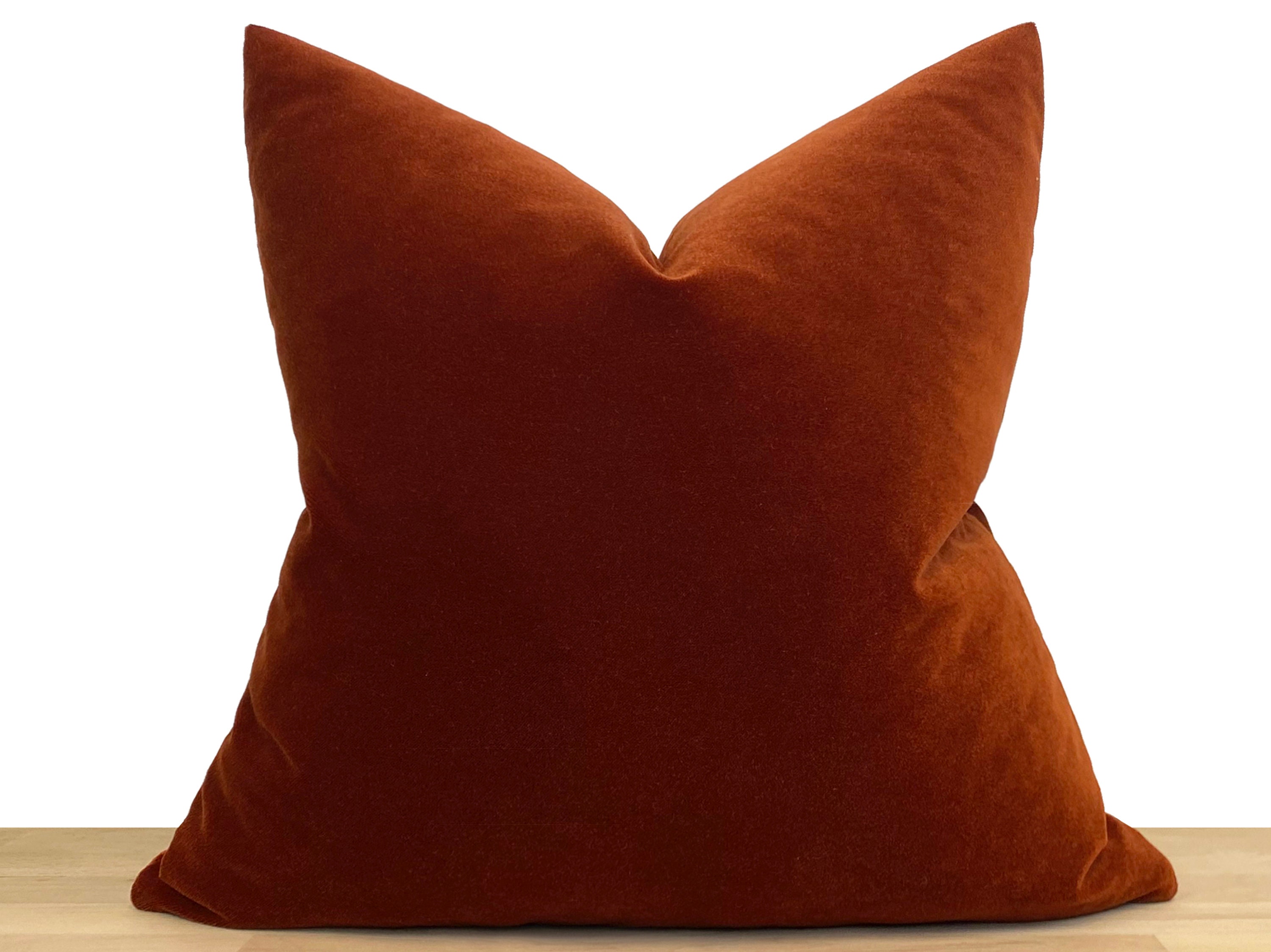 Topfinel Burnt Orange Scalloped Throw Pillow Covers 18x18,Terracotta Waffle  Weave Textured Crochet Cotton Cozy Retro Funky Pillows Set of 2, Rust Fall
