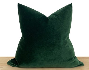 Dark Green Velvet Pillow Cover • Velvet Throw Pillow Cover • Dark Green Euro Sham Cover • Soft Matte Velvet Fabric •• All Sizes