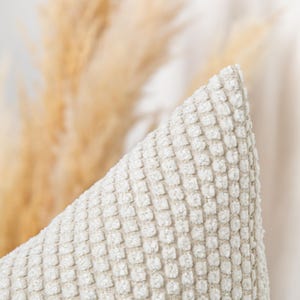 Ivory Dotted Pillow Cover • Ivory Euro Sham • Neutral Cushion • We Pay Duty for USA • Textured Soft Throw Pillow • Cozy and Chic • All Sizes