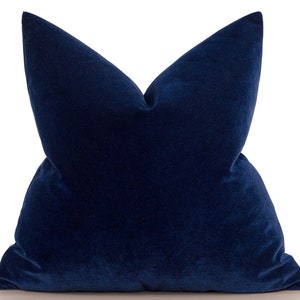 Navy Velvet Pillow Cover • Navy Euro Sham Cover • Deep Blue Throw Pillow • Velvet Soft Fabric •• All Sizes