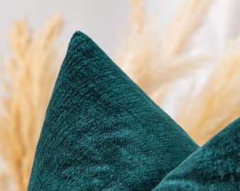 Dark Teal Textured Pillow Cover | Soft Thick Fabric, We Pay Duty for USA