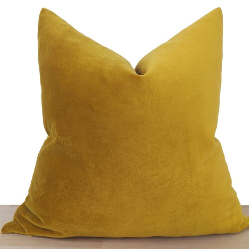 Dark Mustard Velvet Pillow Cover Euro Sham Cover Mustard Etsy