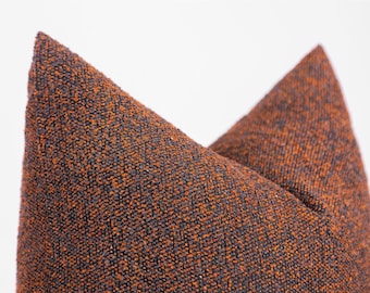 Housse de coussin bouclé rouille | Taie d'oreiller bohème texturée, nous payons des droits pour les États-Unis