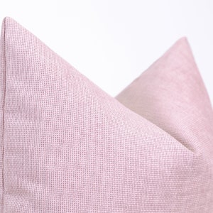 Pink Linen Pillow Cover, Pink Euro Sham Cover, Linen Throw Pillow Cover, Basket Weave Wowen Pillow Cover, Designer Pillow Cover | All Sizes