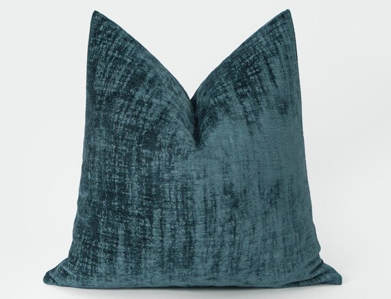 Dark Teal Soft Pillow Cover Boho Euro Sham Teal Throw Pillow Cover Textured Thick Soft Fabric Boho Home Style All Sizes Etsy UK