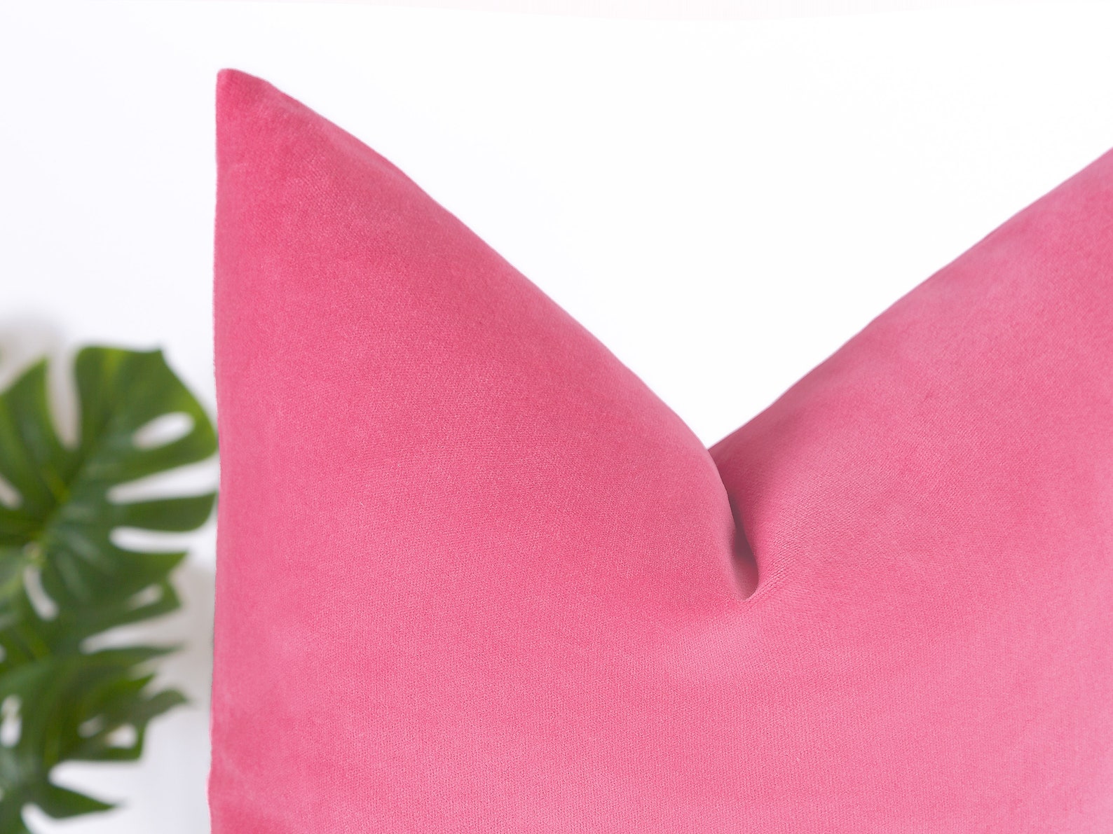 Pink Cotton Velvet Pillow Cover Pink Velvet Euro Sham Cover Etsy