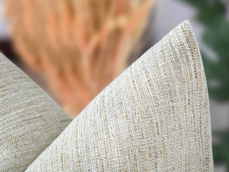 Bohemian Linen Pillow Cover Neutral Euro Sham Cover Boho Cushion Cover