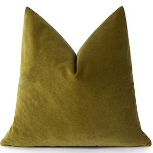 Oil Green Velvet Pillow Cover • Velvet Euro Sham Cover • We Pay Duty for USA • Moss Green Velvet Cushion • Soft Velvet Fabric •• All Sizes