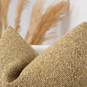 Fodera per cuscino color oro antico, tessuto spesso e morbido in stile bohémien testurizzato, fodera per cuscino bohémien, fodera per cuscino europeo, cuscino stile cottage / Tutte le misure