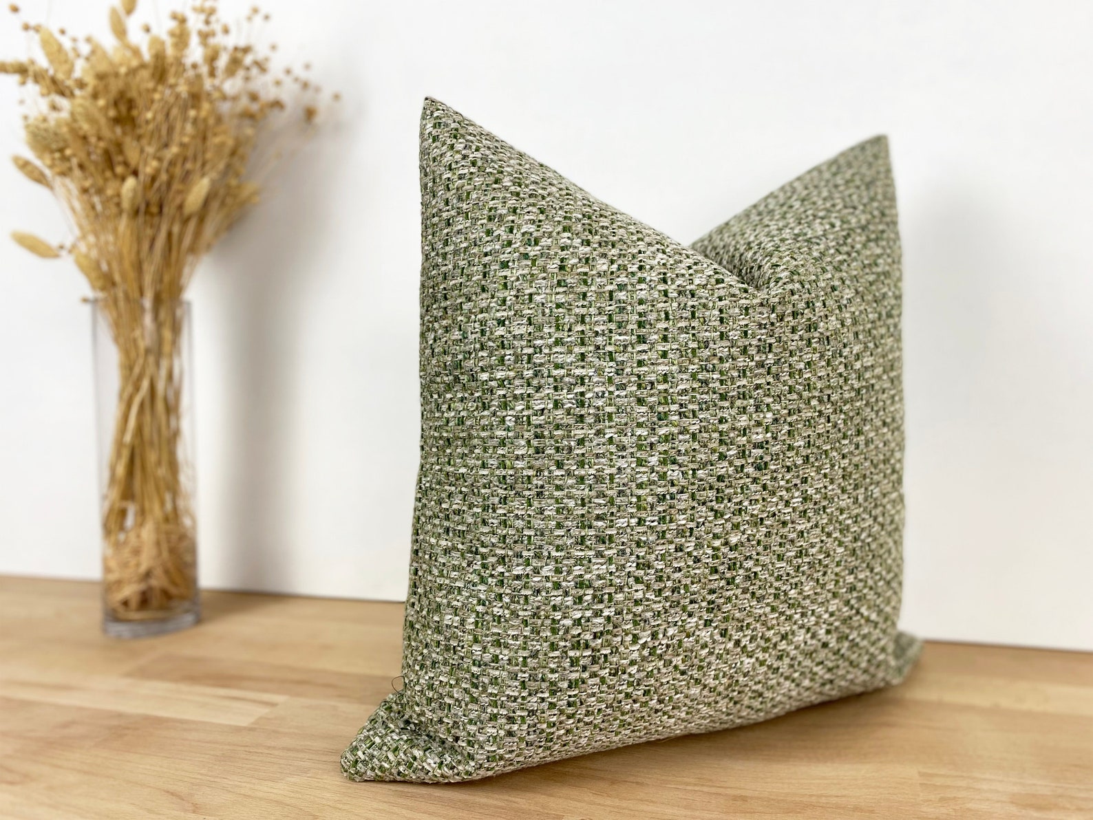 Green Boho Pillow Cover Euro Sham Cover Green and Beige Etsy