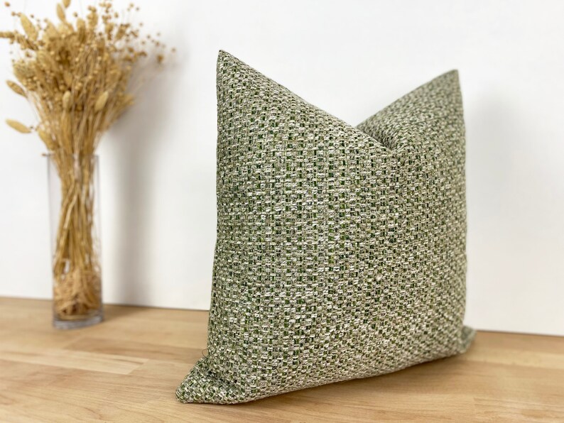 Green Boho Pillow Cover Euro Sham Cover Green and Beige Etsy
