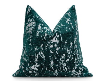 Teal Blauer Dekokissen-Bezug | Strukturierte Soft Euro Sham und Kissen