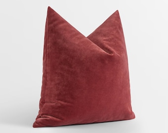 Dark Rose Velvet Pillow Cover | Soft Euro Sham & Cushion, We Pay Duty for USA