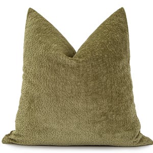Oil Green Textured Pillow Cover: Super Soft, Medium Thick Fabric