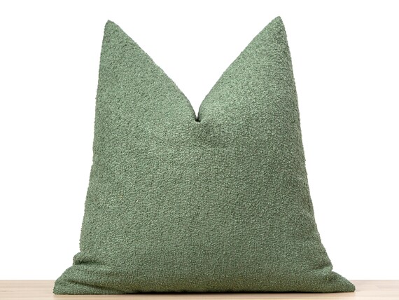 Sage Green Pillow Cover Textured Green Throw Pillow Cover Green Euro Sham Cover Soft Textured Boucle Fabric All Sizes Etsy UK
