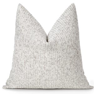 Ivory Fluffy Pillow Cover | Soft Textured Euro Sham, Neutral Decor