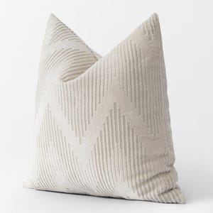 Ivory Geometric Pillow Cover • Neutral Euro Sham • We Pay Duty for USA • Cozy and Chic Throw Pillow • Textured Soft Fabric •• All Sizes
