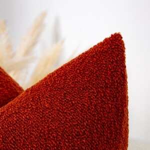 Warm Red Boucle Pillow Cover | Soft Textured Throw Pillow