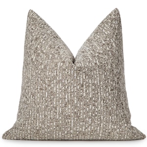 Taupe Beige Woven Pillow Cover: Neutral Boho Euro Sham