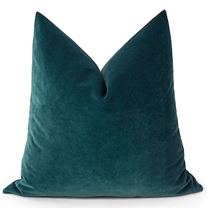 Dark Teal Velvet Pillow Cover • Velvet Euro Sham Cover • We Pay Duty for USA • Solid Soft Velvet Fabric • Teal Velvet Cushion •• All Sizes