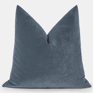 Dusty Blue Velvet Pillow Cover | Soft Pale Blue Euro Sham