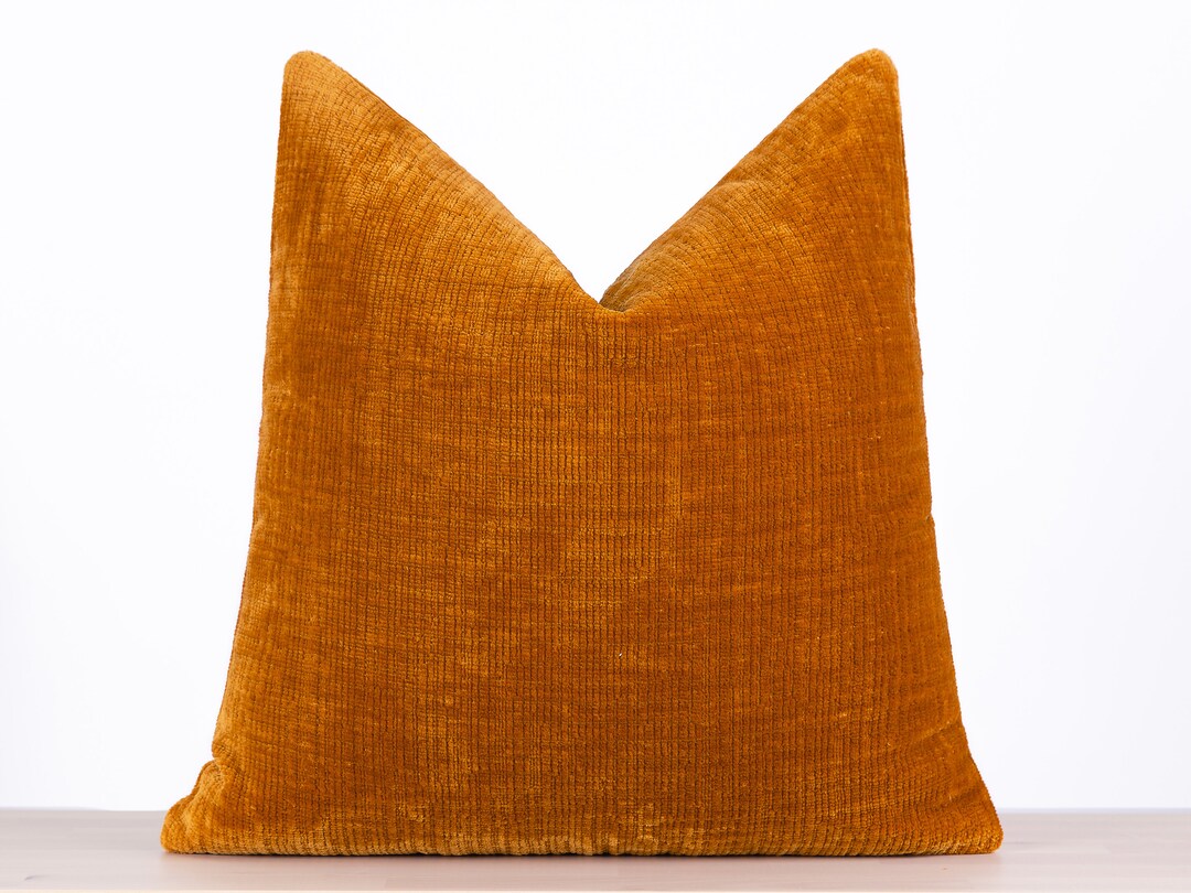 Burnt Orange Pillow Cover, Textured Euro Sham, Burnt Orange Throw