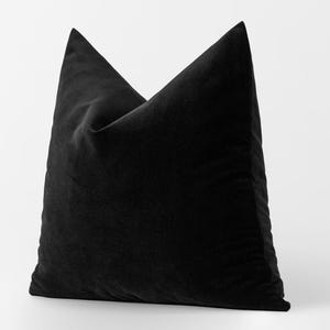 Black Velvet Pillow Cover • Black Euro Sham Cover • We Pay Duty for USA • Velvet Throw Pillow Cover • Black Soft Solid Cushion •• All Sizes