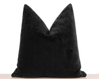 Black Throw Pillow Cover • Black Euro Sham Cover • We Pay Duty for USA • Thick Soft Cozy Pillow Cover • Black Cushion Cover •• All Sizes